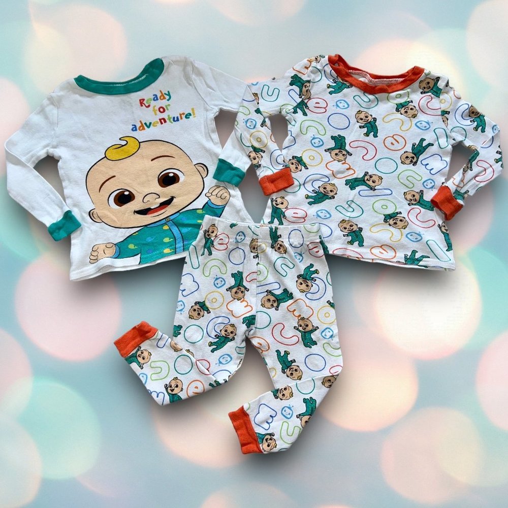 Cocomelon Baby Boy’s 3 Piece Long Sleeve Pajama Set Size 18 Months